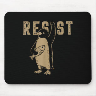 Resist Penguin Activism Graphic Design  Mouse Mat
