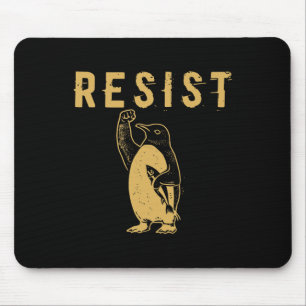 Resist Penguin Activism Graphic Design Mouse Mat