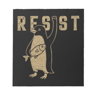 Resist Penguin Activism Graphic Design Vintage Notepad