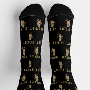 Resist Penguin Activism Graphic Design Vintage Socks