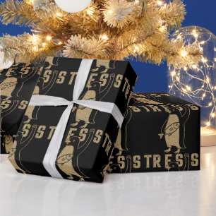 Resist Penguin Activism Graphic Design Vintage Wrapping Paper