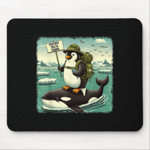 Resist Penguin Activism Graphic Funny Penguin Agai Mouse Mat