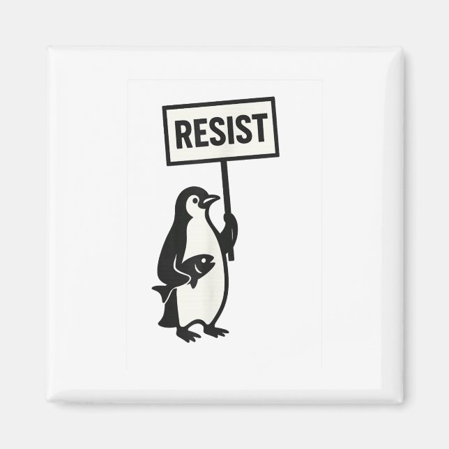 Resist Penguin Activism Graphic  Magnet (Front)