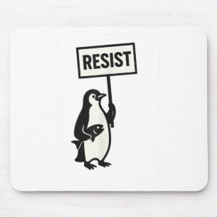 Resist Penguin Activism Graphic Mouse Mat
