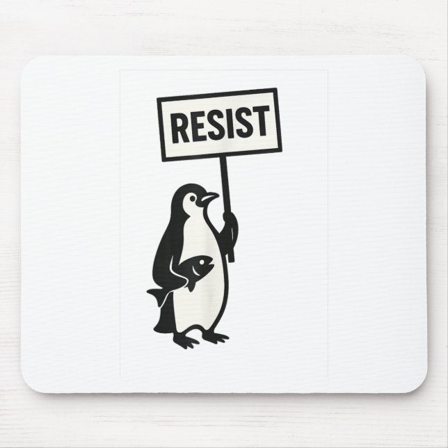 Resist Penguin Activism Graphic  Mouse Mat (Front)