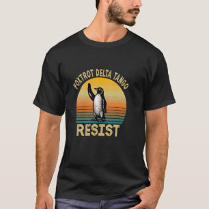 Resist Penguin Activism Graphic Vintage Retro Suns T-Shirt