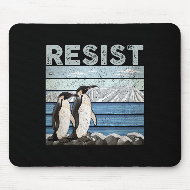 Resist Penguin Activism  Mouse Mat (Front)
