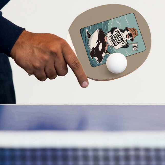 Resist Penguin Activism Vintage Protest  Ping Pong Paddle (Insitu)