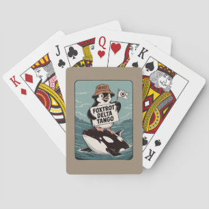 Resist Penguin Activism Vintage Protest Playing Cards