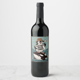 Resist Penguin Activism Vintage Protest  Wine Label