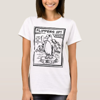 Resist Penguin Against Tariffs Flippers Up T-Shirt