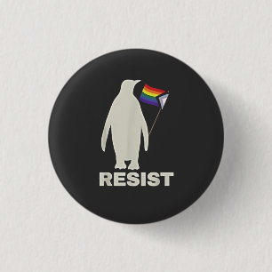 Resist Penguin Against Tariffs LGBT Anti Trump 3 Cm Round Badge