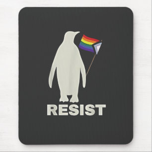 Resist Penguin Against Tariffs LGBT Anti Trump Mouse Mat