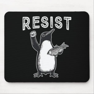Resist Penguin Political Protest Mouse Mat