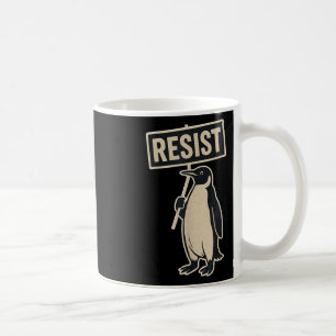 Resist Penguin Protest Against Tariffs Funny Graph Coffee Mug