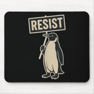 Resist Penguin Protest Against Tariffs Funny Graph Mouse Mat