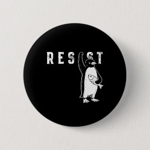 Resist Penguin Shirt Resist Penguin Activism Funny 6 Cm Round Badge