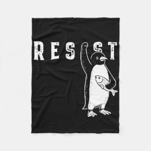 Resist Penguin Shirt Resist Penguin Activism Funny Fleece Blanket