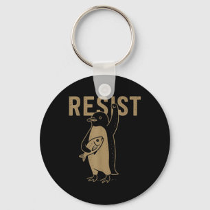 Resist Penguins Activism Graphic Key Ring