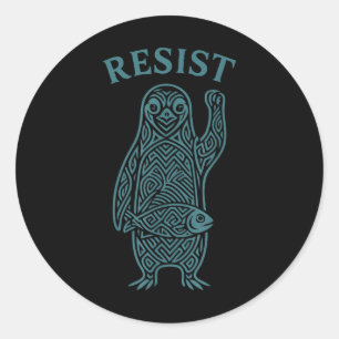 Resist Penguins Activism Graphic We Stand With Pen Classic Round Sticker