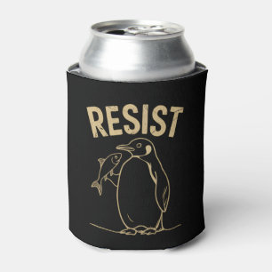 Resist Penguins Activism Protest Vintage Can Cooler