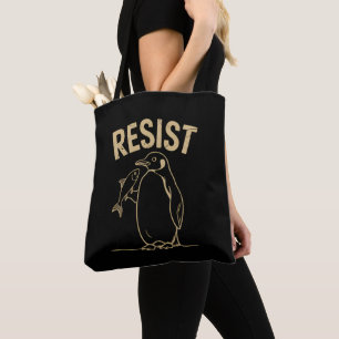 Resist Penguins Activism Protest Vintage Tote Bag