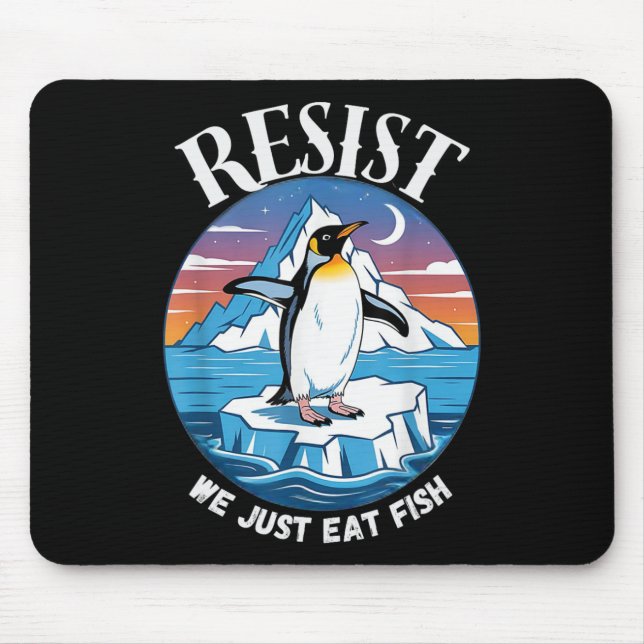 Resist Penguins Against Tariffs Sarcastic  Mouse Mat (Front)