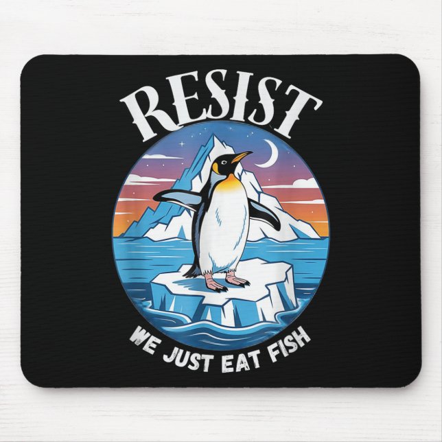 Resist Penguins Against Tariffs Sarcastic  Mouse Mat (Front)