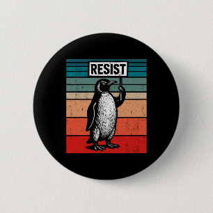 Resist Penguins Against Trump Tariffs Funny 6 Cm Round Badge