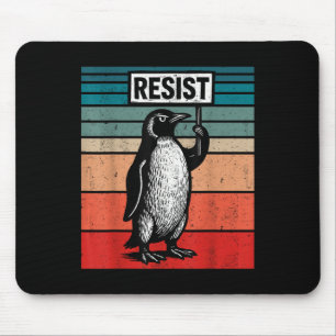 Resist Penguins Against Trump Tariffs Funny Mouse Mat