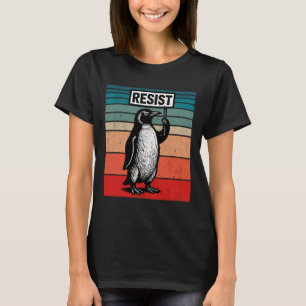 Resist Penguins Against Trump Tariffs Funny  T-Shirt