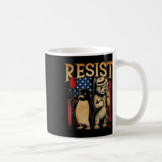 Resist Penguins And Bear Resist Protest  Coffee Mug