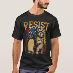 Resist Penguins And Bear Resist Protest T-Shirt