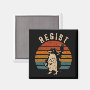 Resist Penguins Protest Against Tariffs Magnet