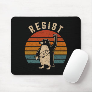 Resist Penguins Protest Against Tariffs Mouse Mat