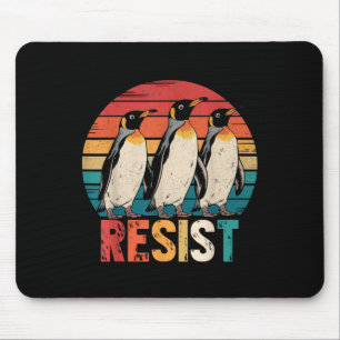 Resist Penguins Protest Against Tariffs Penguin Re Mouse Mat