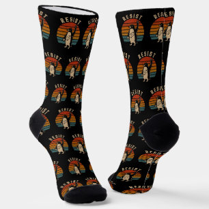 Resist Penguins Protest Against Tariffs Socks