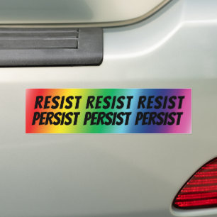 "resist persist" black letters - pride lgbtq lgbt bumper sticker