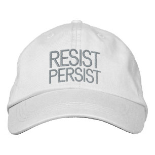 Resist Persist light pink white Embroidered Hat