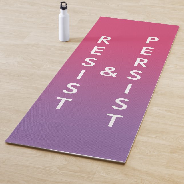 Resist & Persist pink to purple gradient Yoga Mat (In Situ)