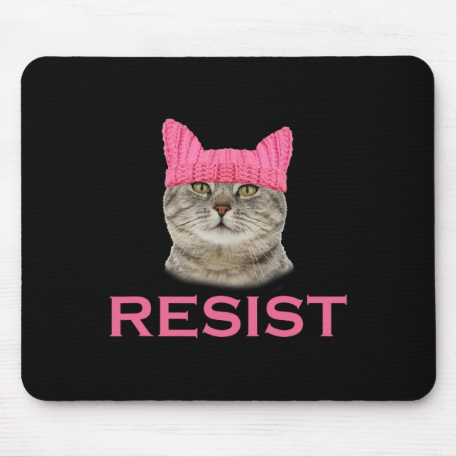 Resist Persist Protest March Cat Hat  Mouse Mat (Front)