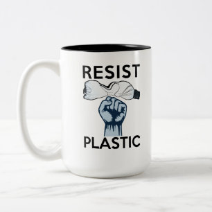 Resist Plastic Bottles in our Oceans Two-Tone Coffee Mug