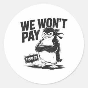 Resist Political Injustice Funny Politics Penguin Classic Round Sticker