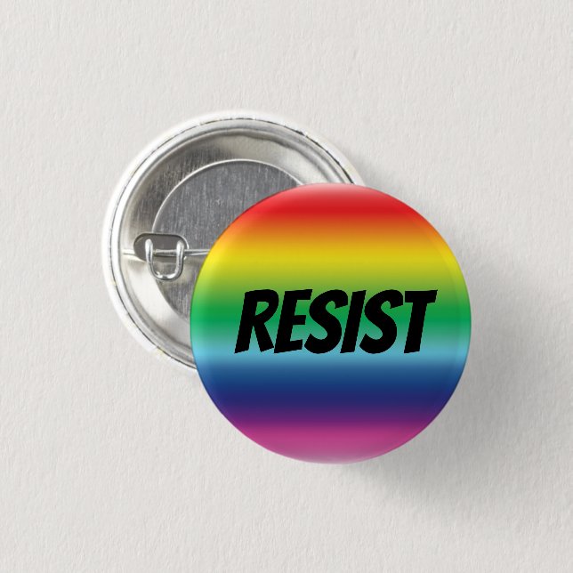 "Resist"  pride lgbtq lgbt rainbow colours - 3 Cm Round Badge (Front & Back)