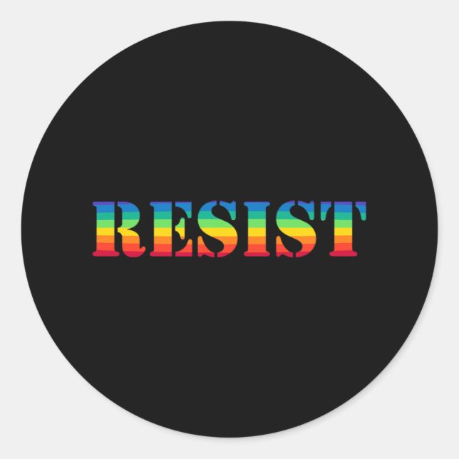 Resist Pride - Vintageretro Rainbow Resistance  Classic Round Sticker (Front)