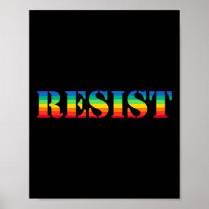 Resist Pride - Vintageretro Rainbow Resistance Poster