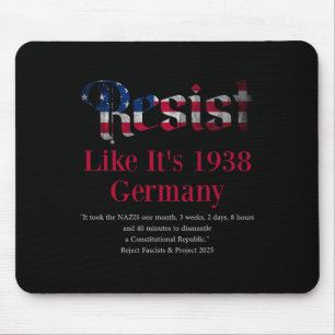 Resist Pritker Quote Germany 1938 Reject Fascism A Mouse Mat