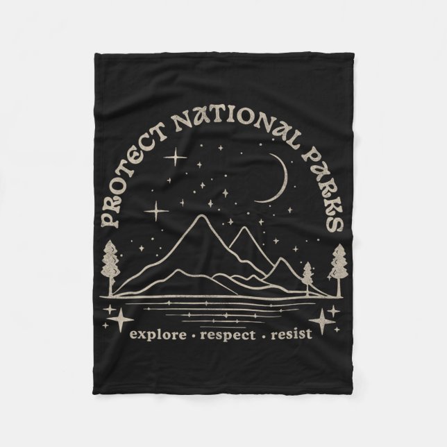 Resist Protect Our National Parks Graphic Anti Tru Fleece Blanket (Front)