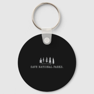 Resist Protect Our National Parks Graphic Pine Tre Key Ring