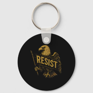 Resist Protest Anti Trump Vintage Key Ring